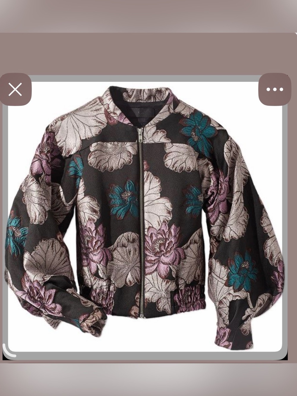 CO Black Floral Bomber Jacket with Pink & Teal Accents